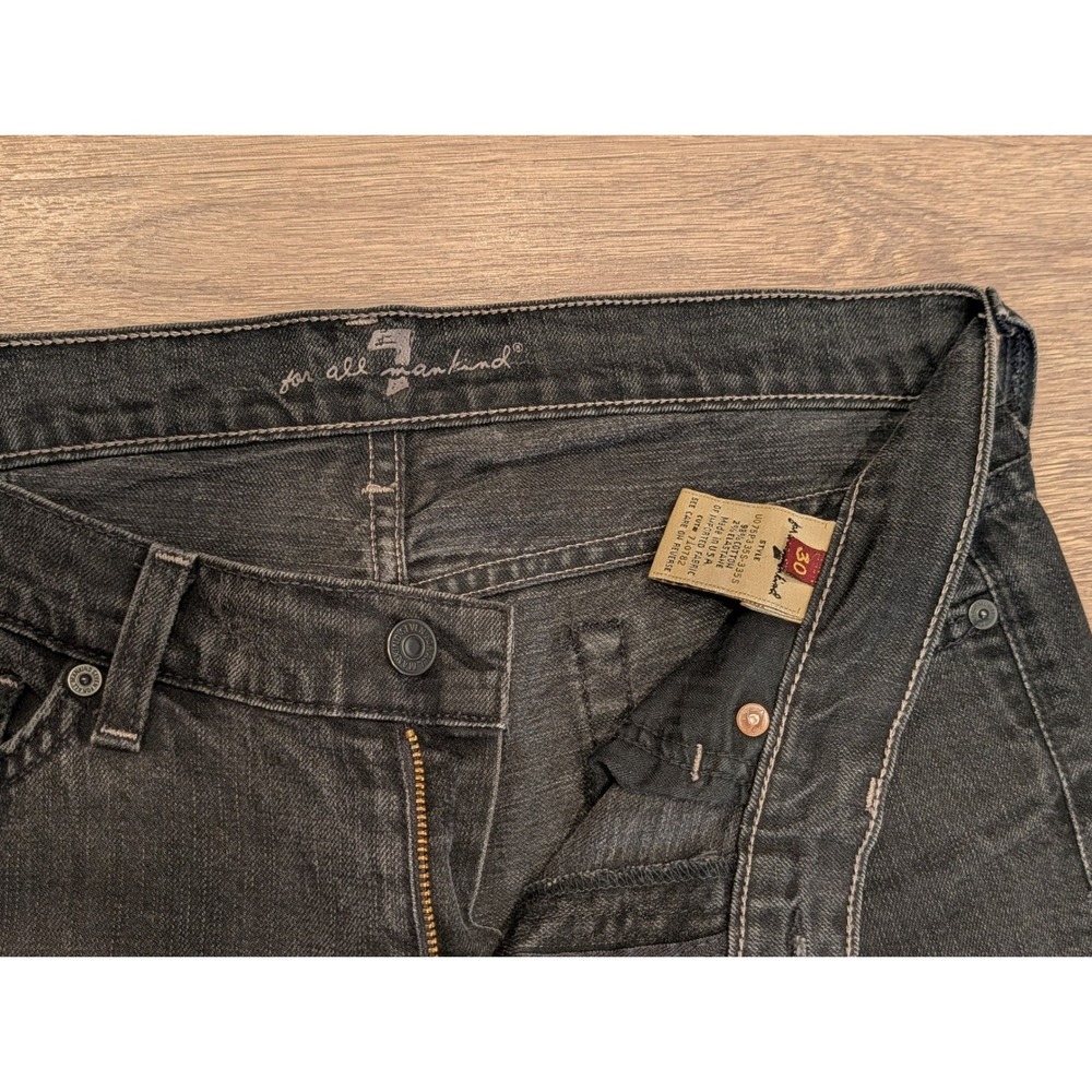 7 For All Mankind Black Wash Bootcut Jeans size 30 - Picture 5 of 10